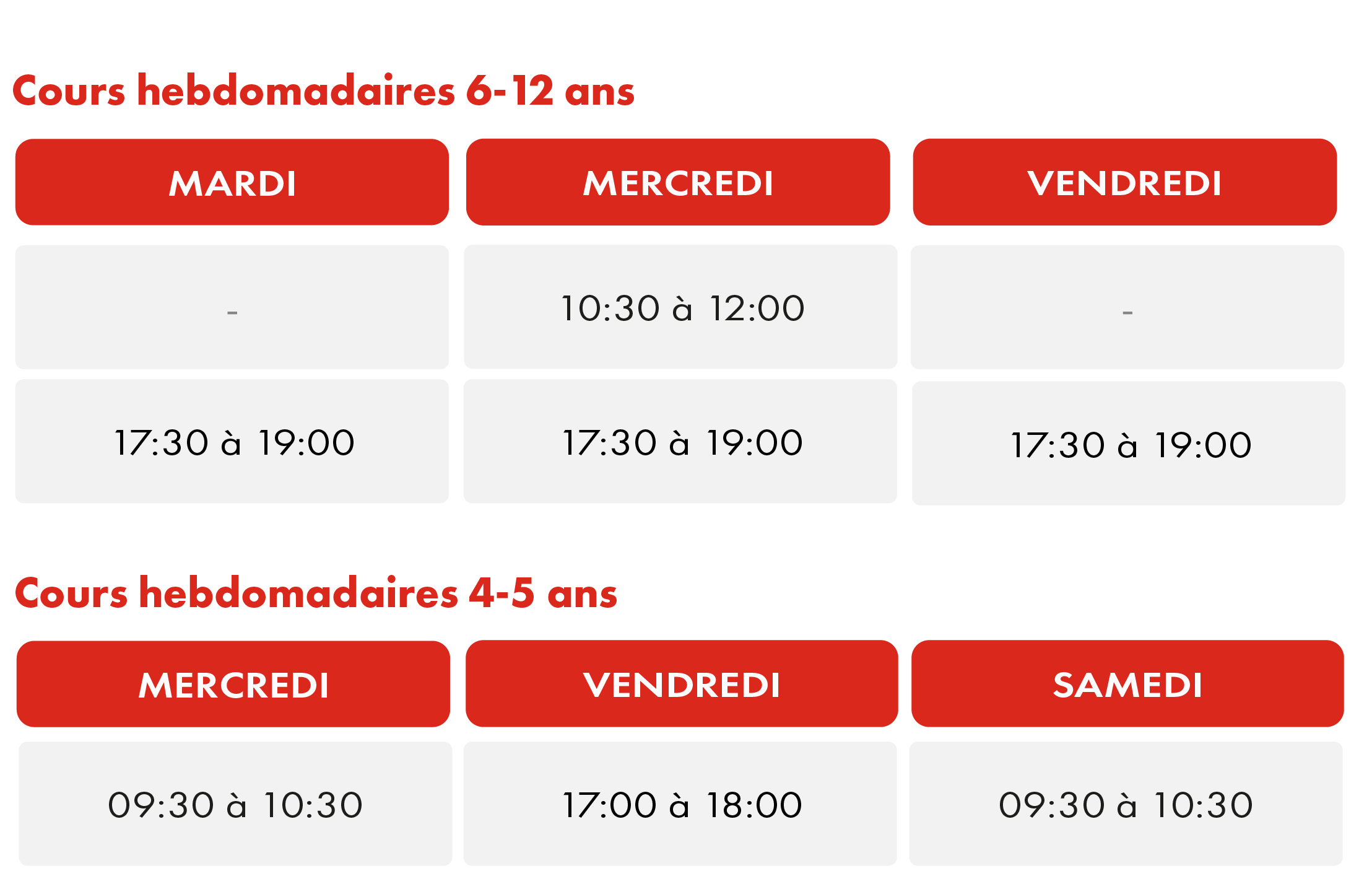 Horaires HAPIK Academy Clichy