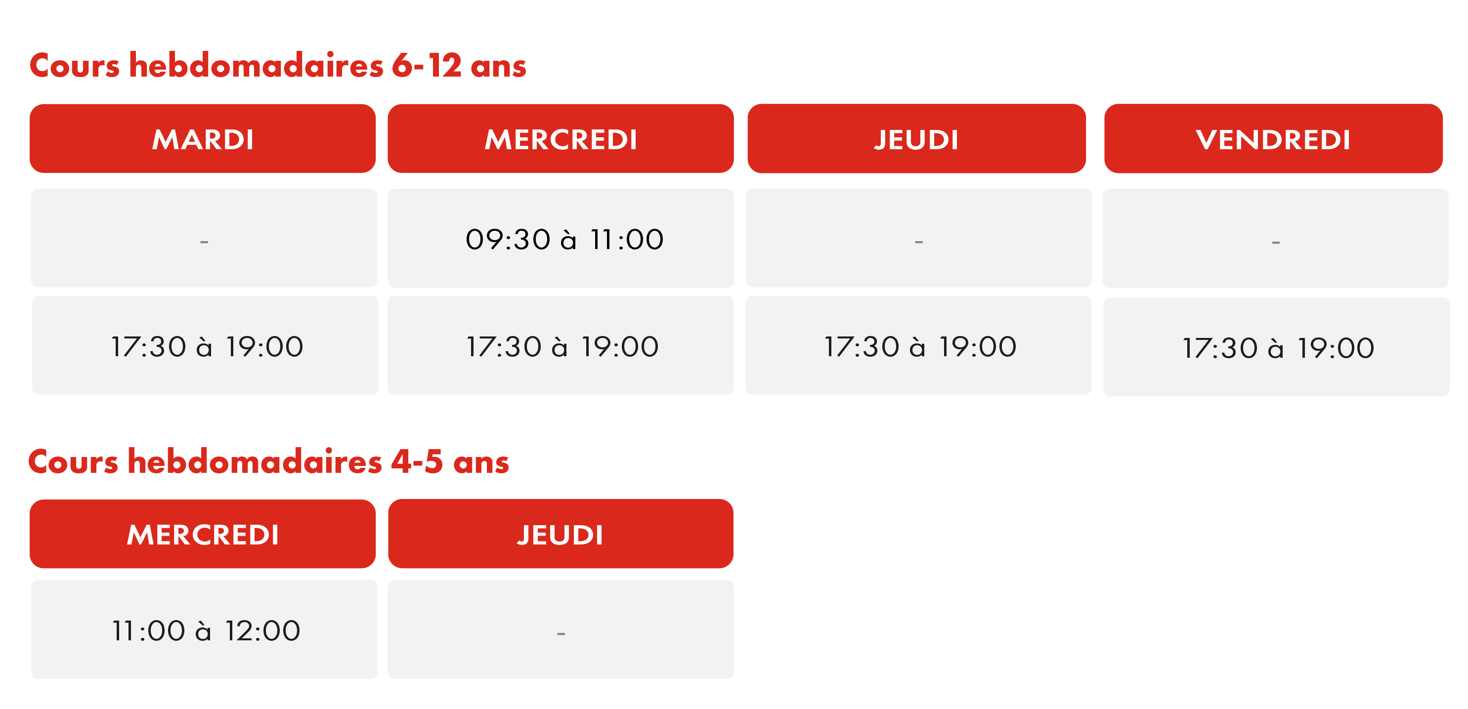 Horaires HAPIK Academy Saint-Quentin-en-Yvelines