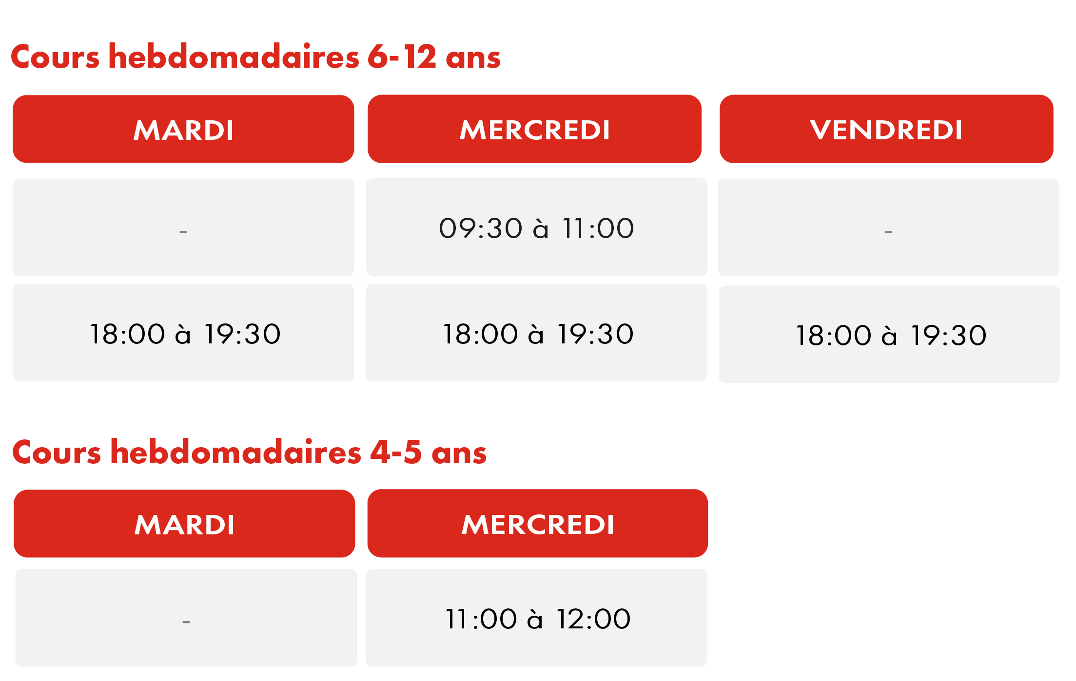 Horaires HAPIK Academy Carré Sénart
