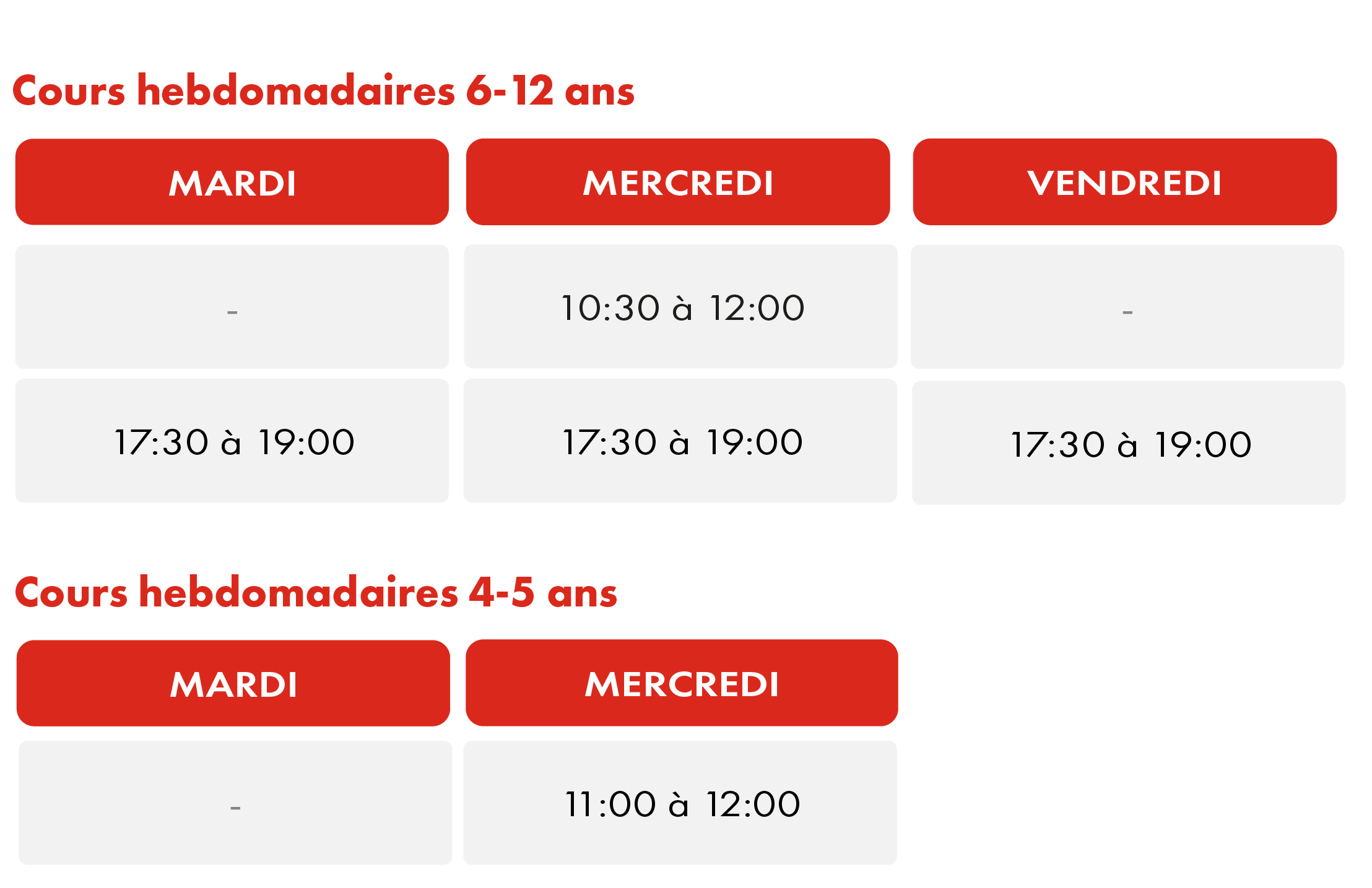 Horaires HAPIK Academy Clichy