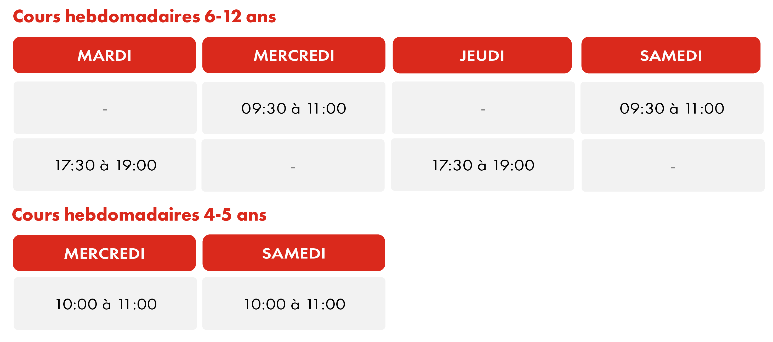 Horaires HAPIK Academy Neyrpic