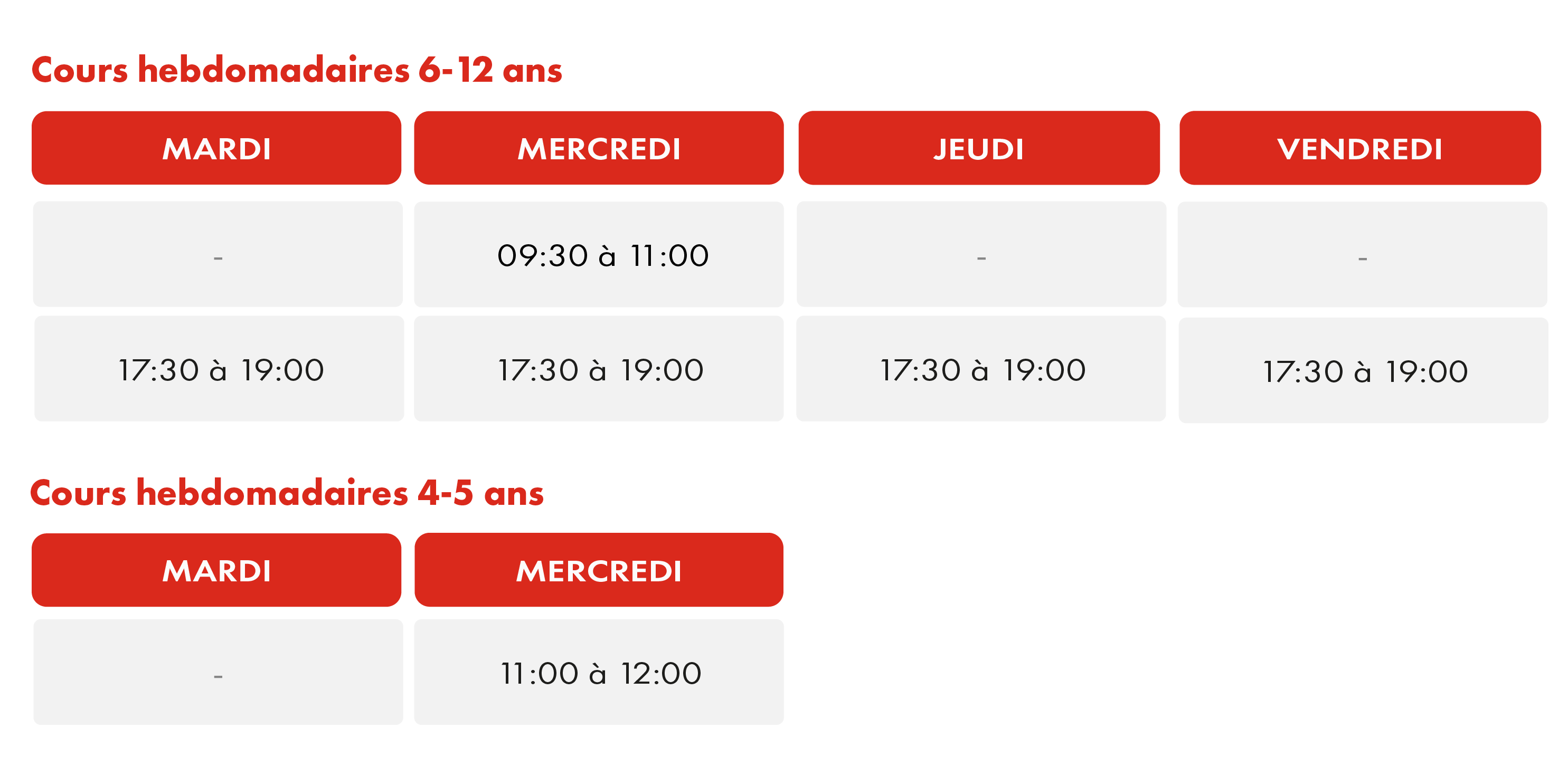 Horaires HAPIK Academy Saint-Quentin-en-Yvelines