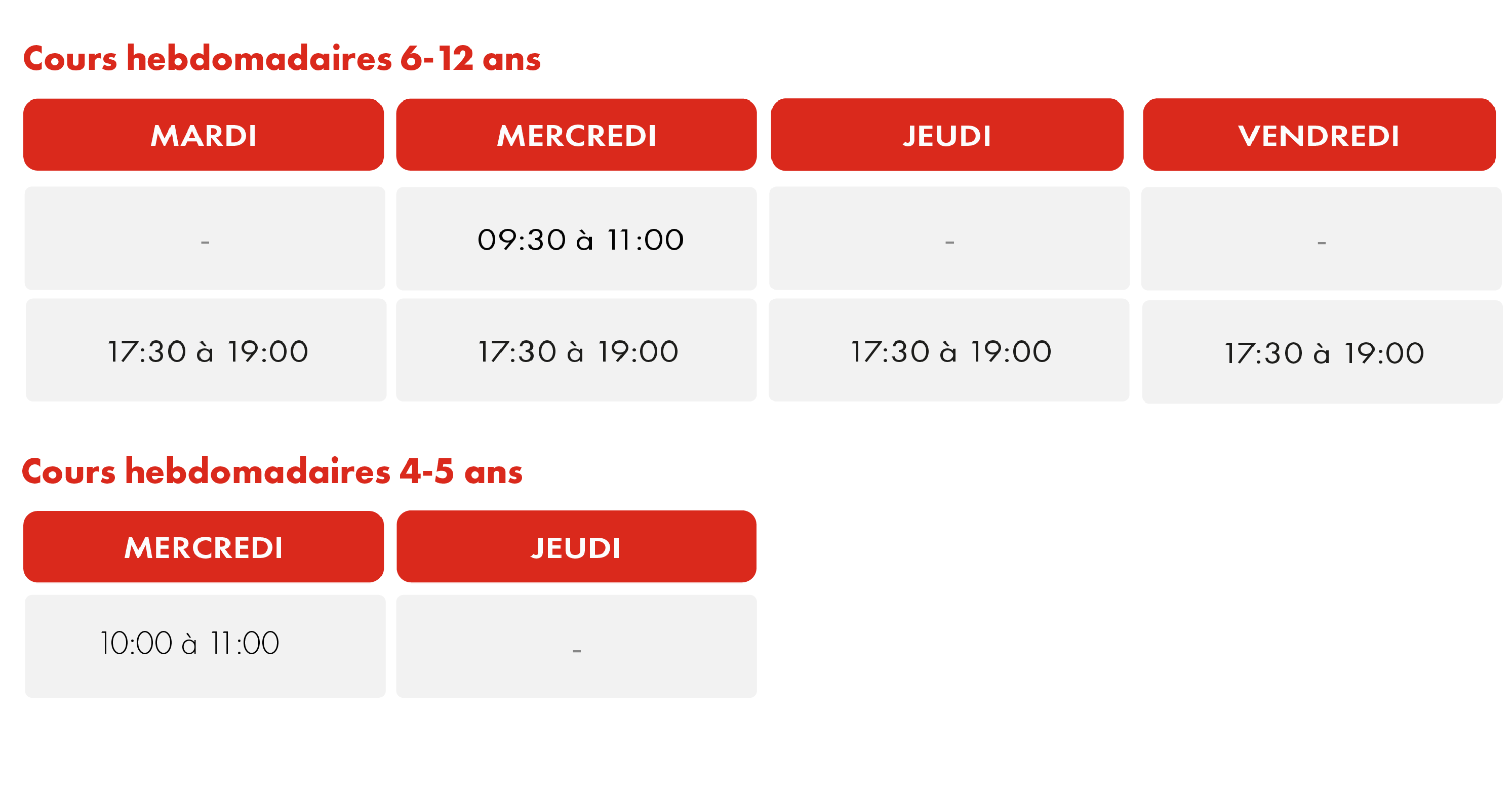 Horaires HAPIK Academy Saint-Quentin-en-Yvelines