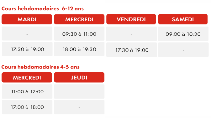 Horaires HAPIK Academy Chambourcy
